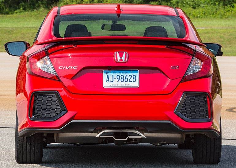 11th Gen Honda Civic 27WON SI sedan exhaust feedback CR-Cars-Inline-2017-Honda-Civic-Si-back-07-17