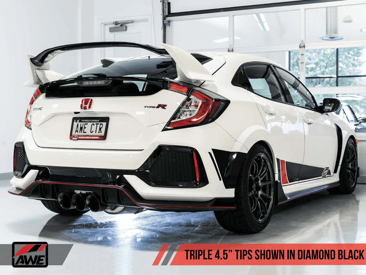 11th Gen Honda Civic Presenting the AWE Exhaust Suite for the FK8 Civic Type R. Available now! awe_ctr_quarter