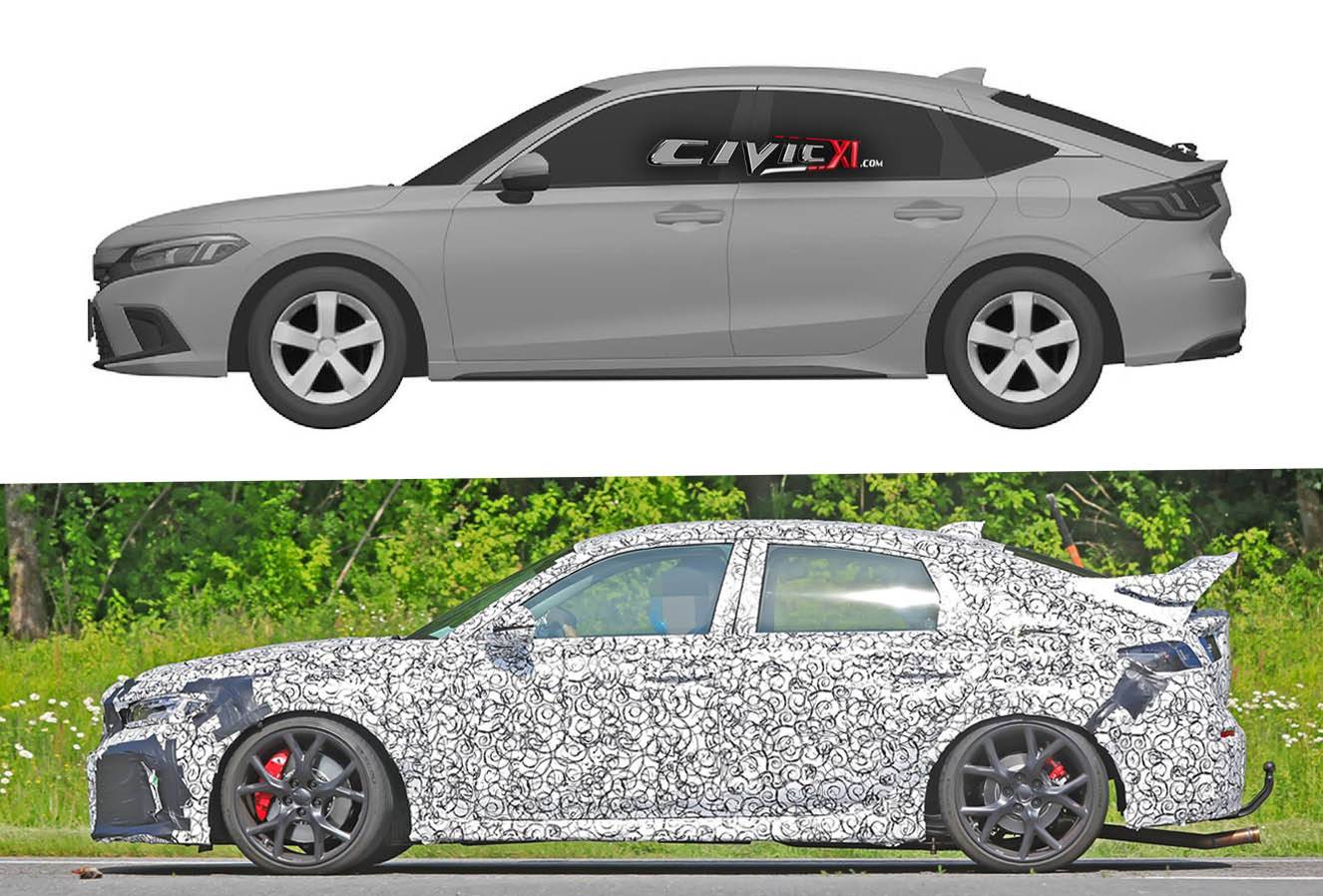 11th Gen Honda Civic Exclusive: 11th Gen 2022 Civic (Hatchback) Fully Revealed in Official Honda Patent Images 11th Gen Civic Type R Hatchback