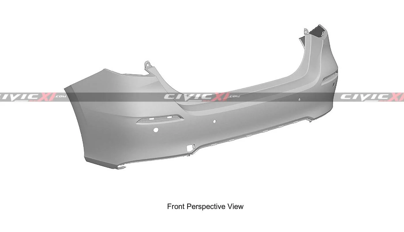 11th Gen Honda Civic 2022 Civic (11th gen) Dashboard, Steering Wheel, Bumpers, Lighting Revealed 11th-generation-Civic-Rear-Bumper-1