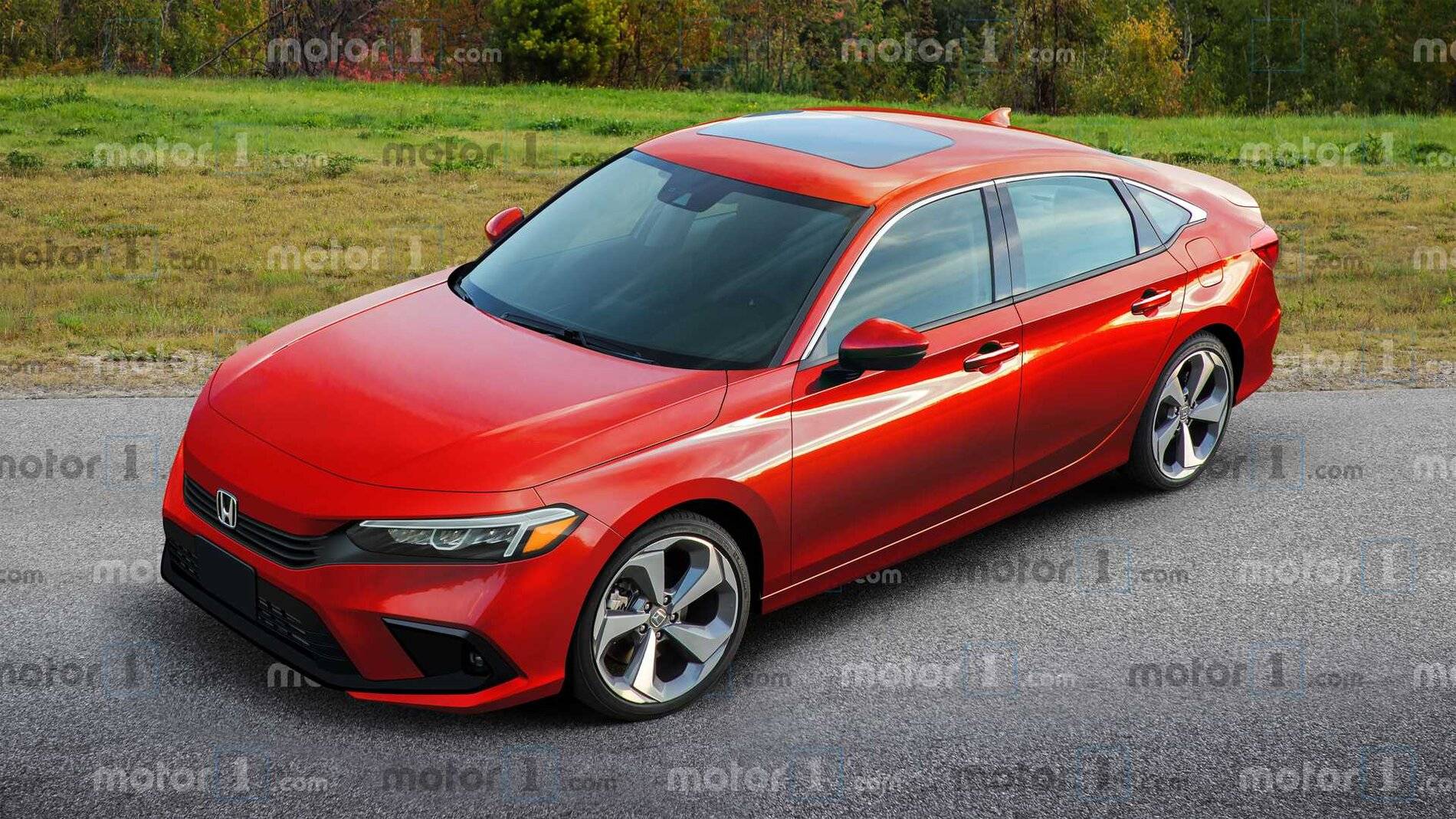 11th Gen Honda Civic New 2022 Civic XI Sedan Renderings (Motor1) 2022-honda-civic-sedan-rendering-3