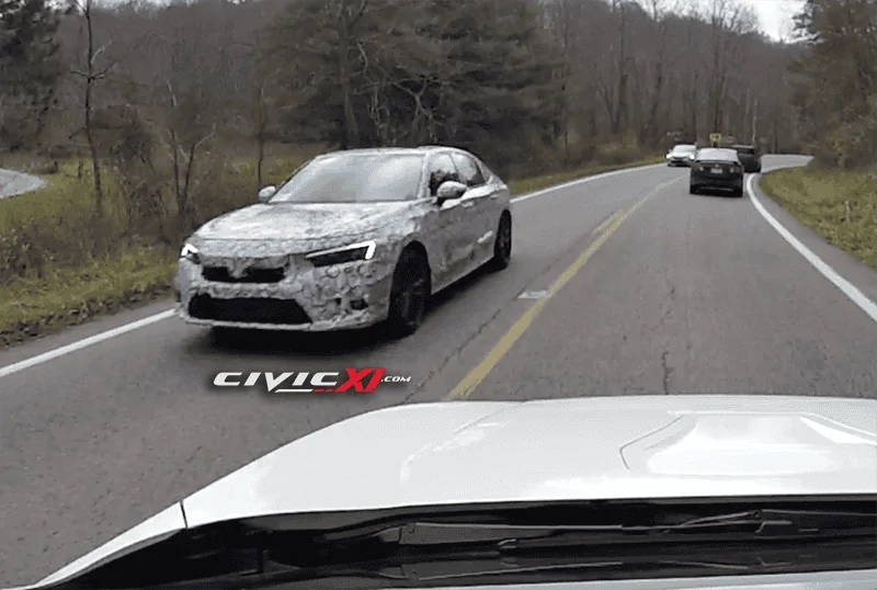 11th Gen Honda Civic 2022 Civic Si Test Mules Spotted Testing With Current Si Sedan 2022 Civic Si Sedan Spied 3