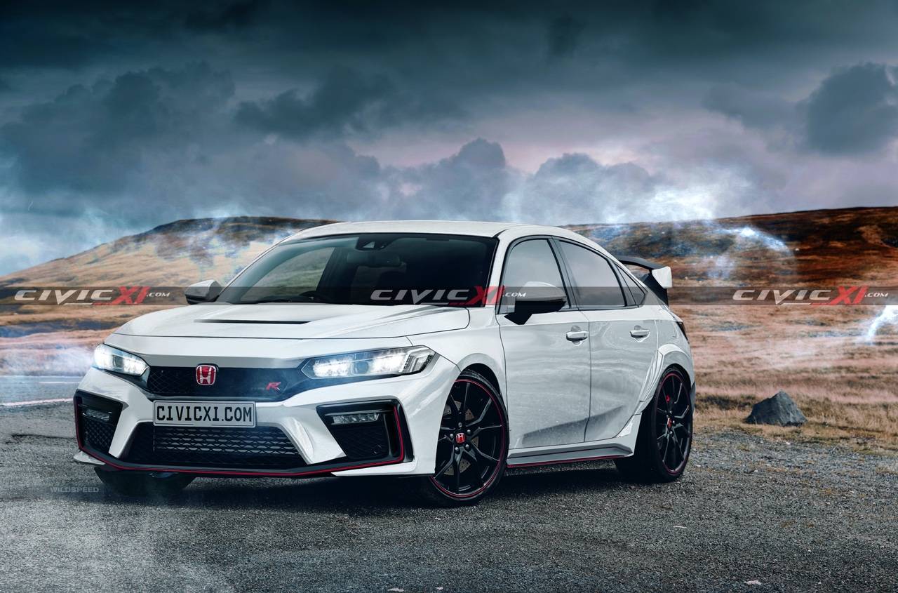 11th Gen Honda Civic 2022 Civic Type R Info & Rendering. Will Have Manual Transmission and Upgraded 2.0L Turbo Engine 11th-gen-civic-type-r-front-white-