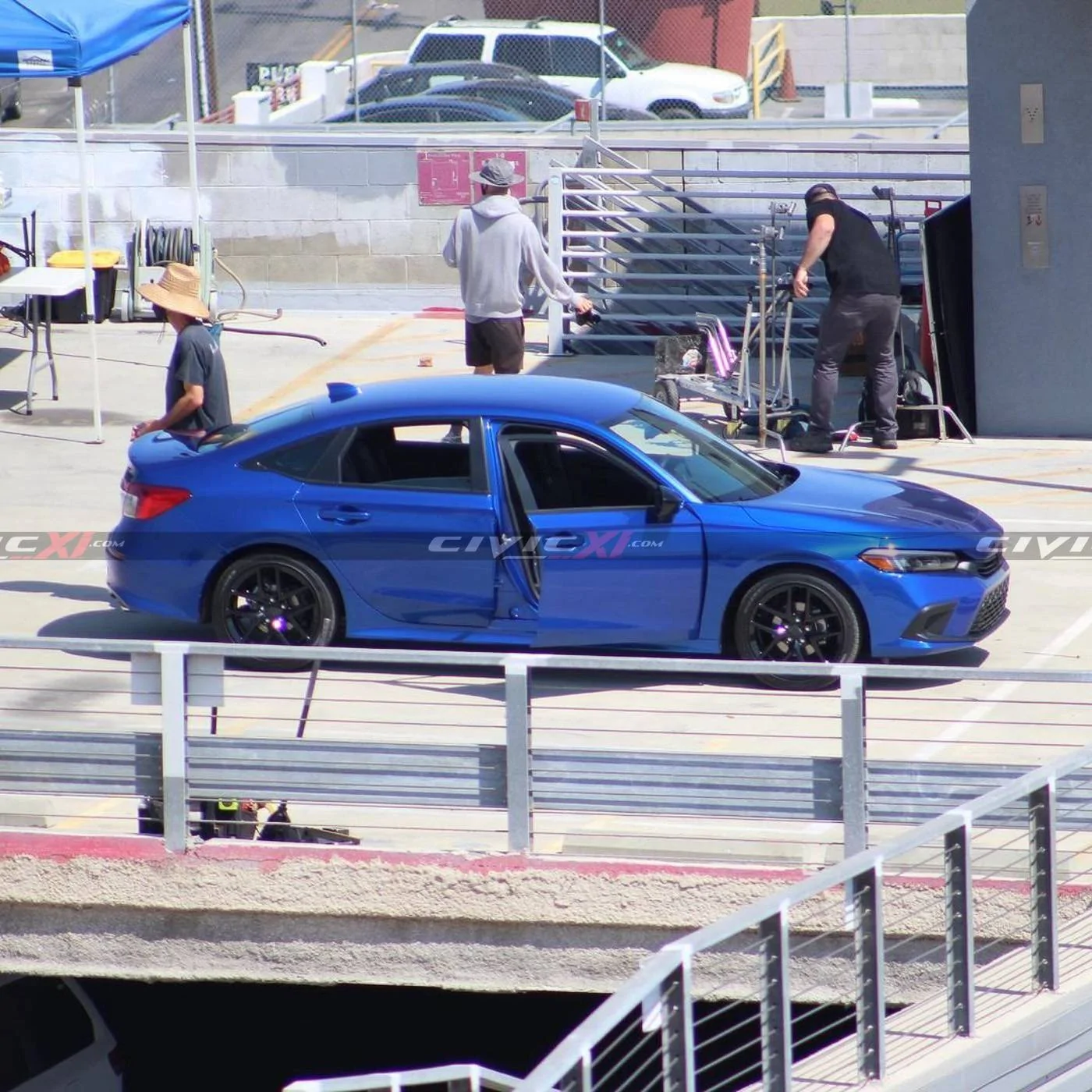 11th Gen Honda Civic Aegean Blue 2022 Civic Sedan Shooting Commercial in LA aegean-blue-2022-civic-sedan-11th-generation-commercial-shoot-1