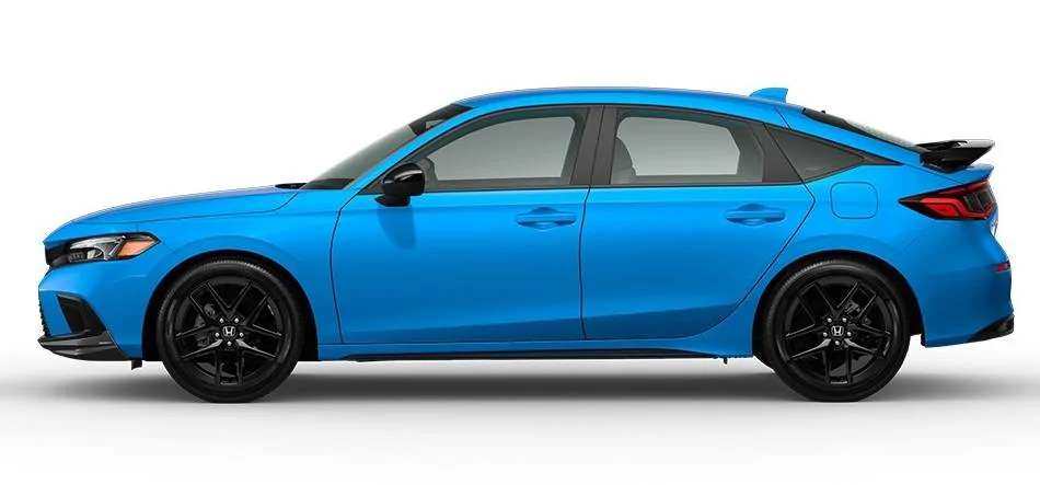 11th Gen Honda Civic Civic Hatchback Tailgate Spoiler Boost-Blue-Side-Black-Wing