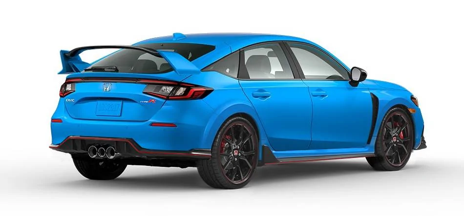 11th Gen Honda Civic 2022 Civic Type R Info & Rendering. Will Have Manual Transmission and Upgraded 2.0L Turbo Engine Boost-Blue-Rear-Type-R