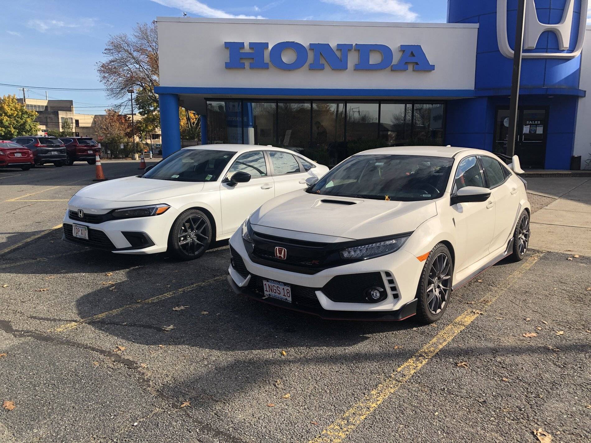 11th Gen Honda Civic Pics: Gen XI Civic sedan next to Gen X Civic Type R 8FDE6655-A992-42C8-8F94-2ACFF56EA7AD