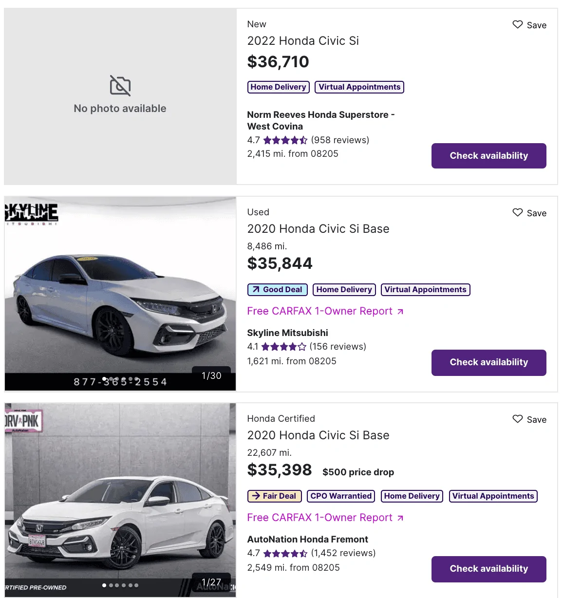 11th Gen Honda Civic 2022 Civic SI: The price markups are coming Screen Shot 2021-12-04 at 3.10.11 PM