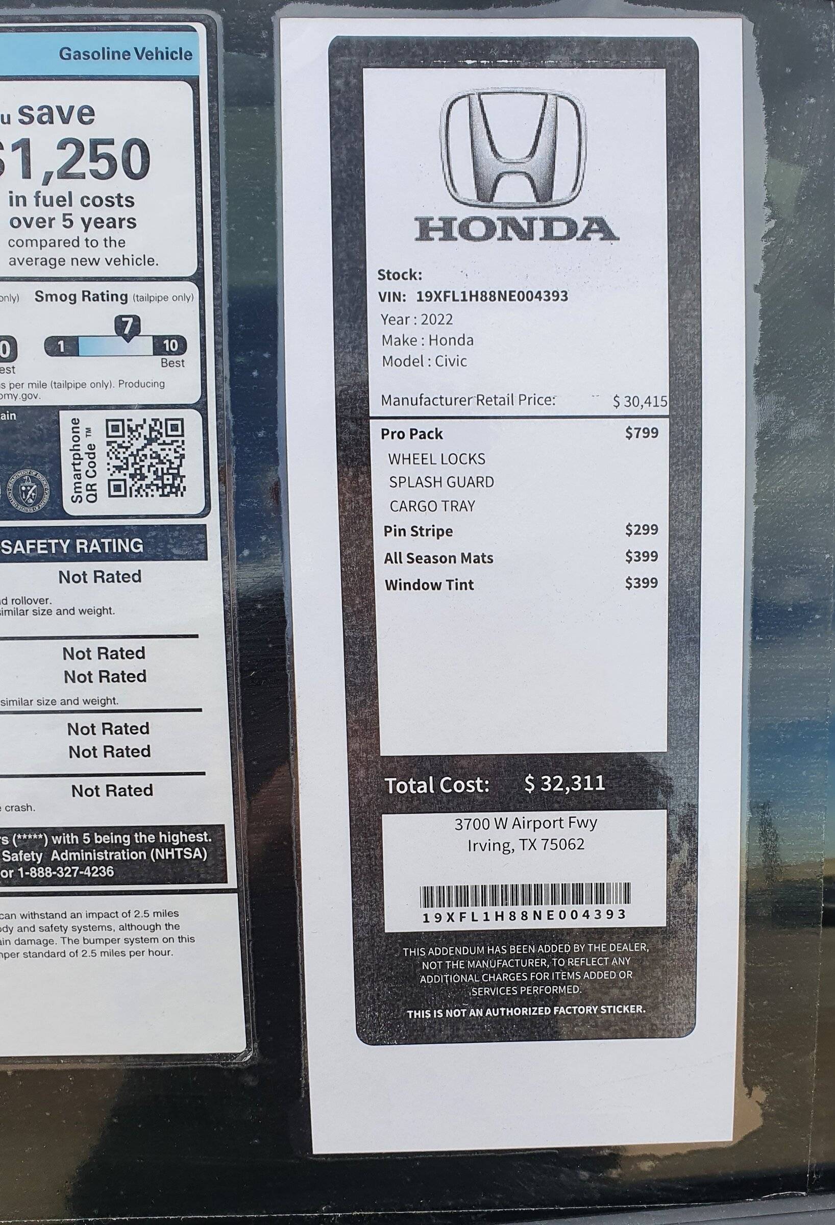 11th Gen Honda Civic Meteorite Gray hatchback 20211207_150135-01