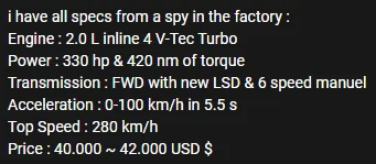 11th Gen Honda Civic Latest Type-R rumor: over 330 HP 1647006196123