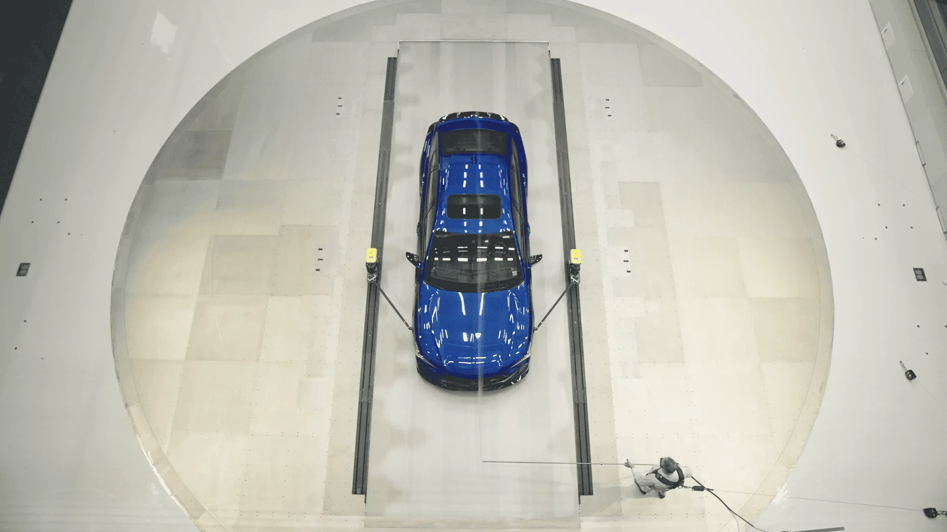 11th Gen Honda Civic Honda Opens New World-Class Wind Tunnel in Ohio Acura TLX Type S Aerodynamics Testing - Overhead