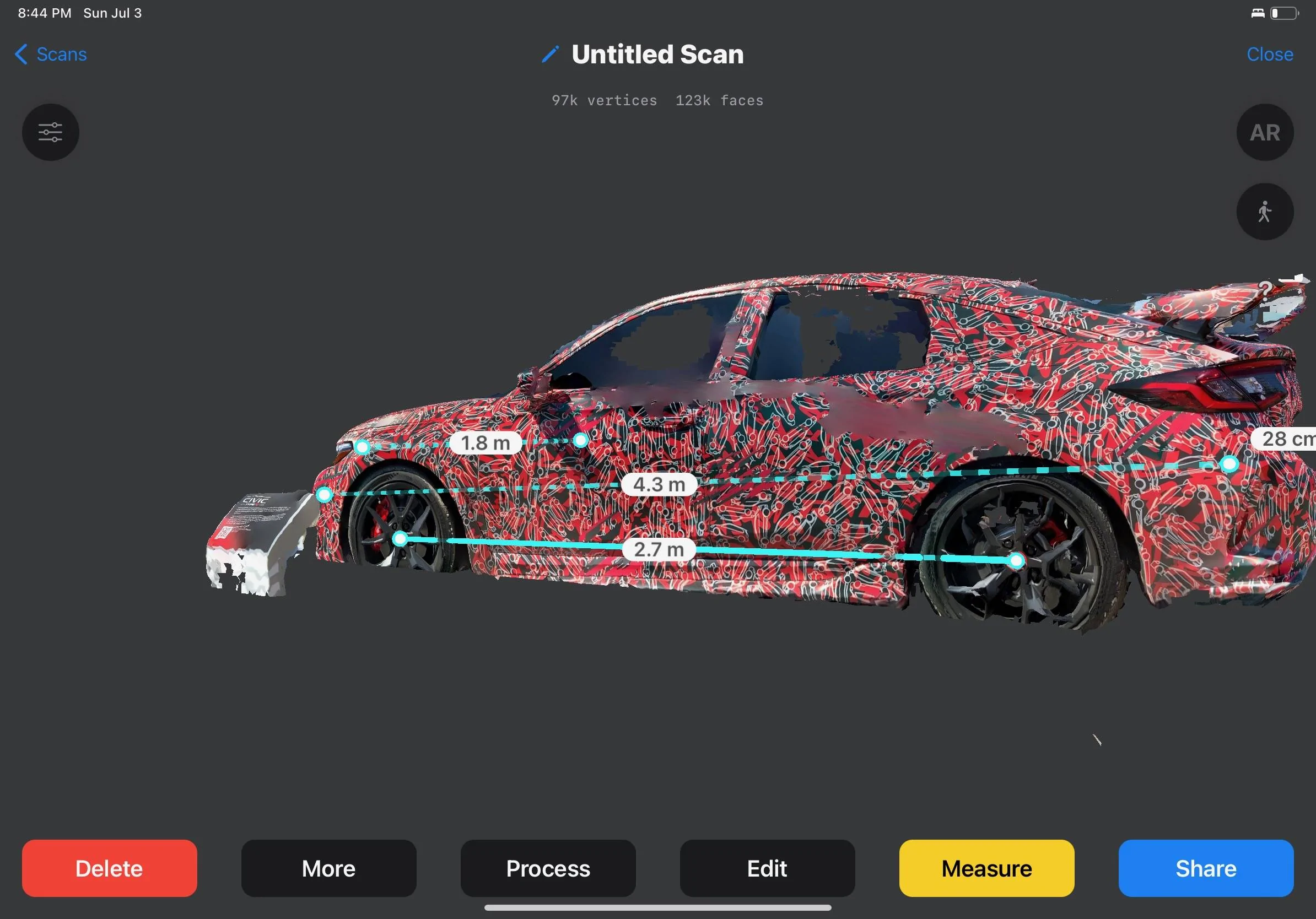 11th Gen Honda Civic 2023 Civic Type R dimensions / measurements from scans @ Mid Ohio 3E7C639F-22B0-4A47-A94D-37491A814E46