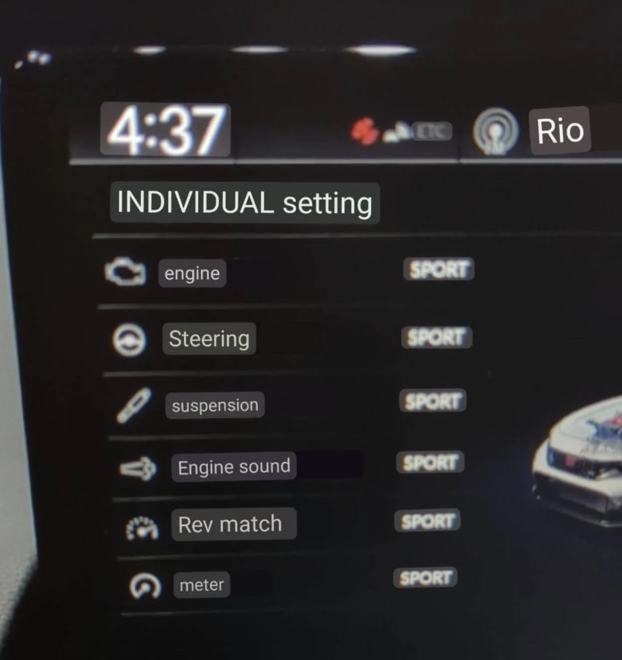 11th Gen Honda Civic Video: 2023 Type R Individual Mode Settings Menu -- Engine, Steering, Suspension, Sound, Rev Match, Meter Screen Shot 2022-07-22 at 6.16.59 PM