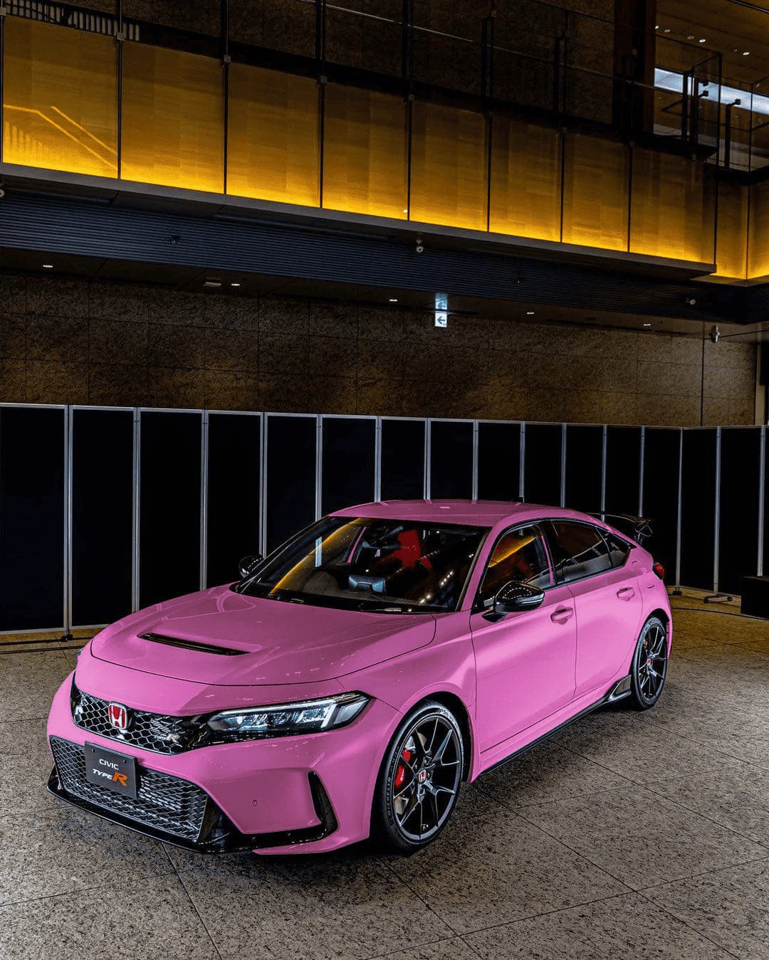 11th Gen Honda Civic In the Mood for Love - FL5 Colors Mockups: Blue, Green, Gray, Orange, Yellow FL5 Front Qtr Pink