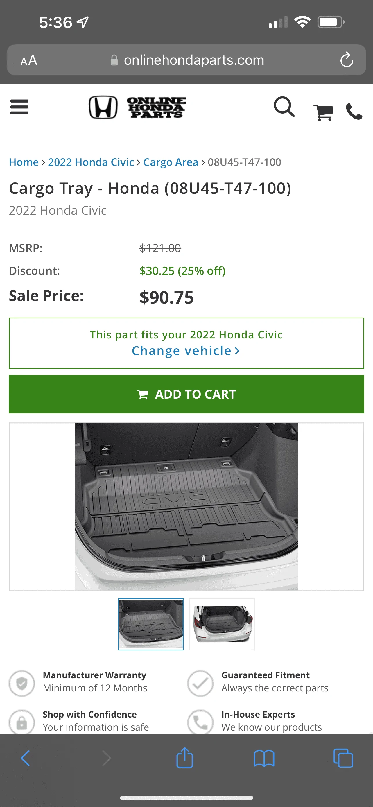 11th Gen Honda Civic Cargo liner + Back seat liner ($170 Shipped (US)) IMG_9189