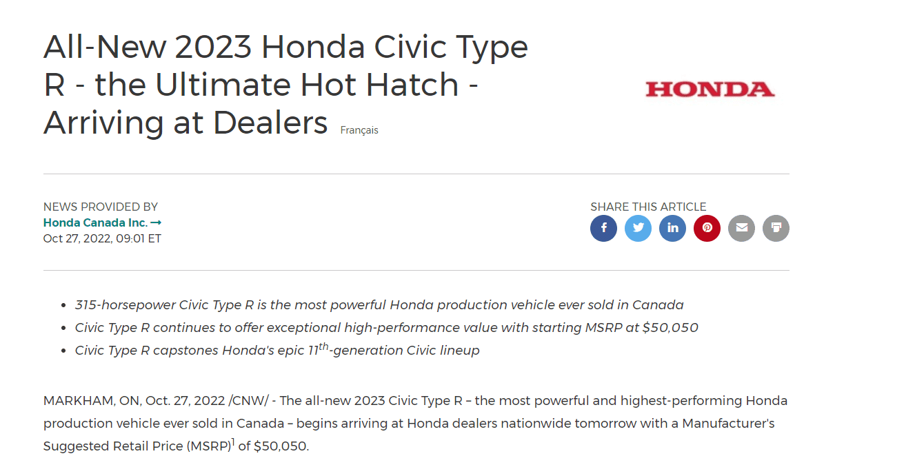 11th Gen Honda Civic Canadian dealer asked what colour Type R I want 1666876486074