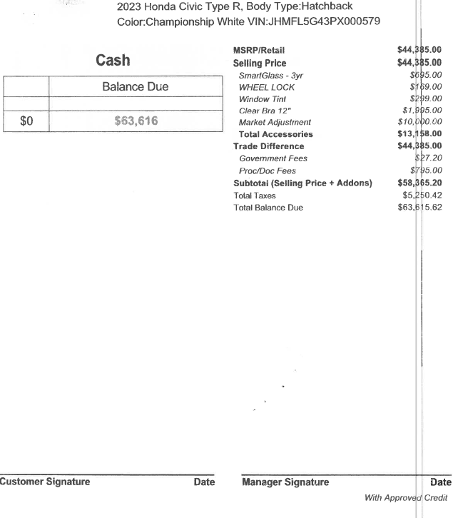 11th Gen Honda Civic 2023 Civic Type R Waitlist / Deposit / Reservations List - Check in here! oof.PNG