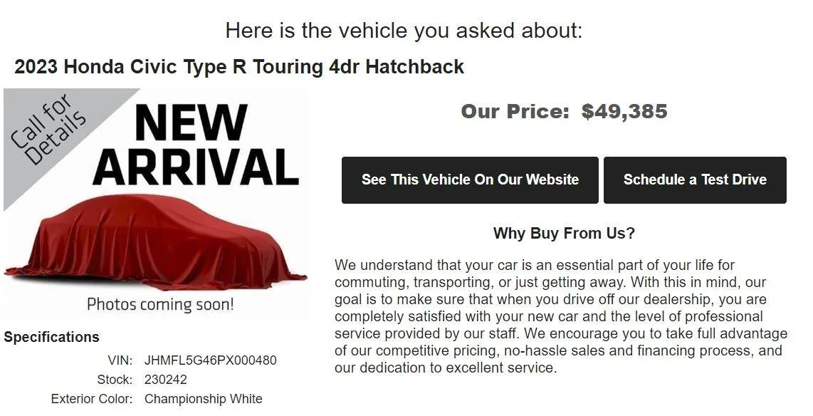 11th Gen Honda Civic The FL5 Dealer ADM Markup Thread CTR