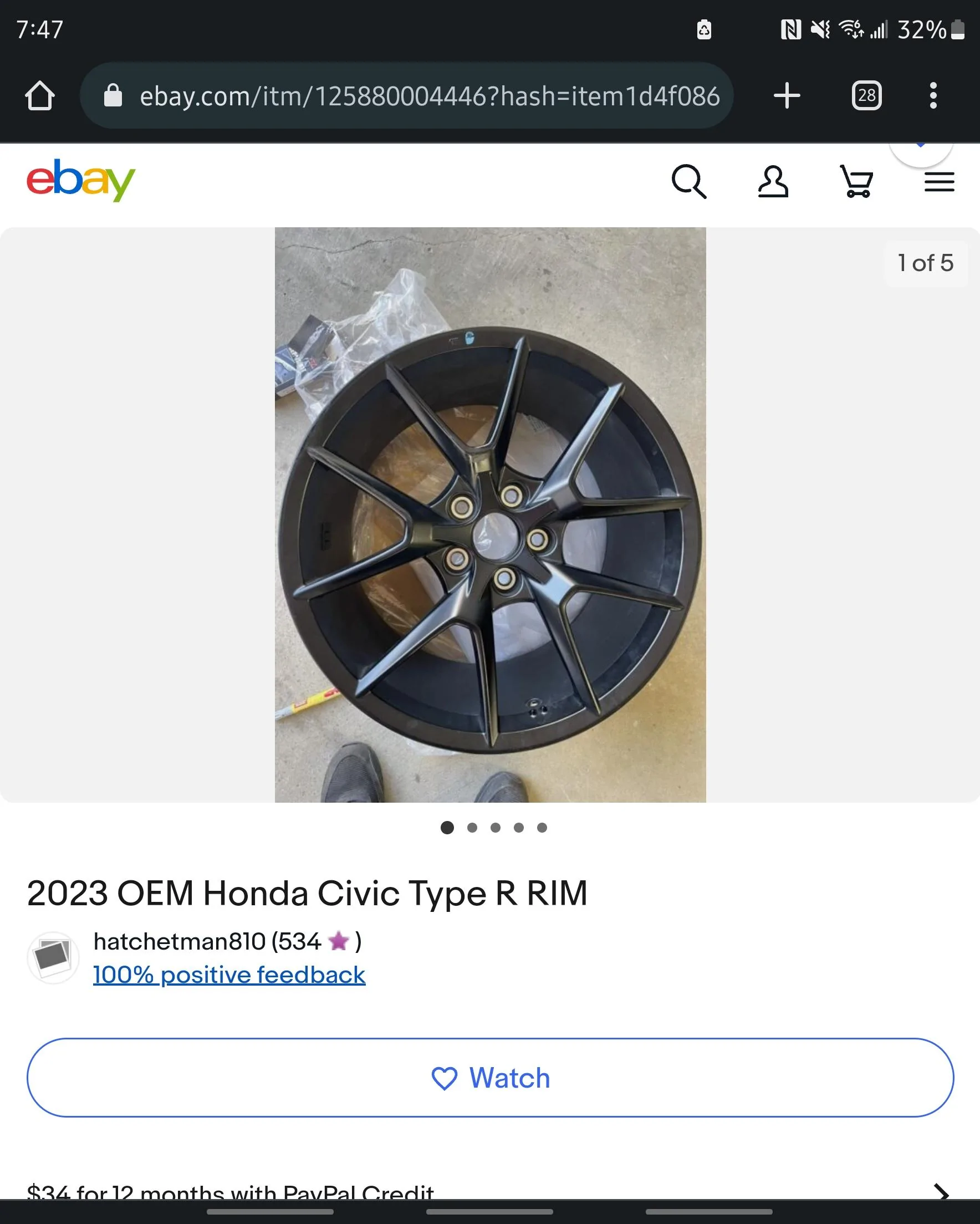 11th Gen Honda Civic FL5 Wheels for sale? Screenshot_20230413_194741_Chrom