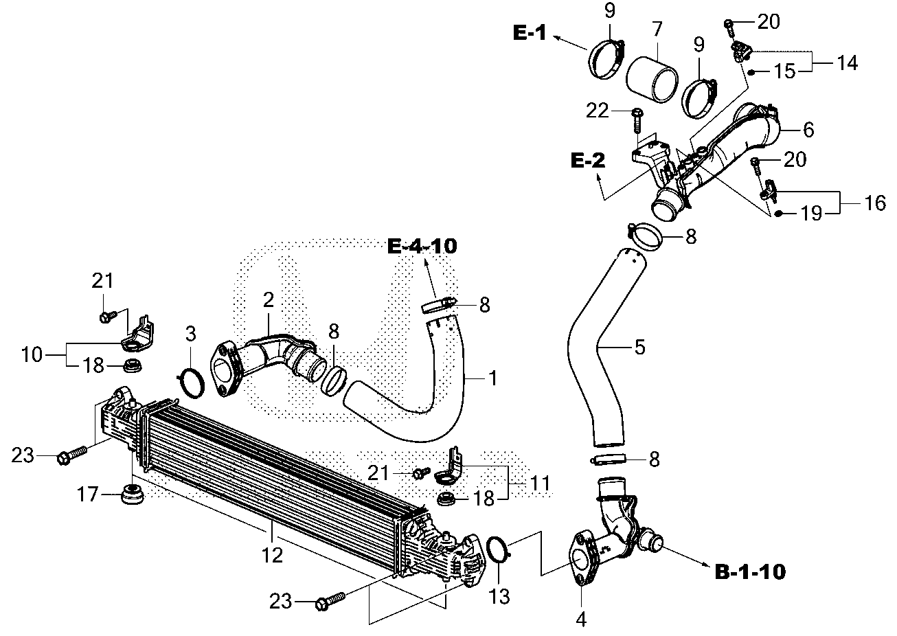 11th Gen Honda Civic 23 Civic Si Part Number for Bracket on Chargepipe 1682801822231