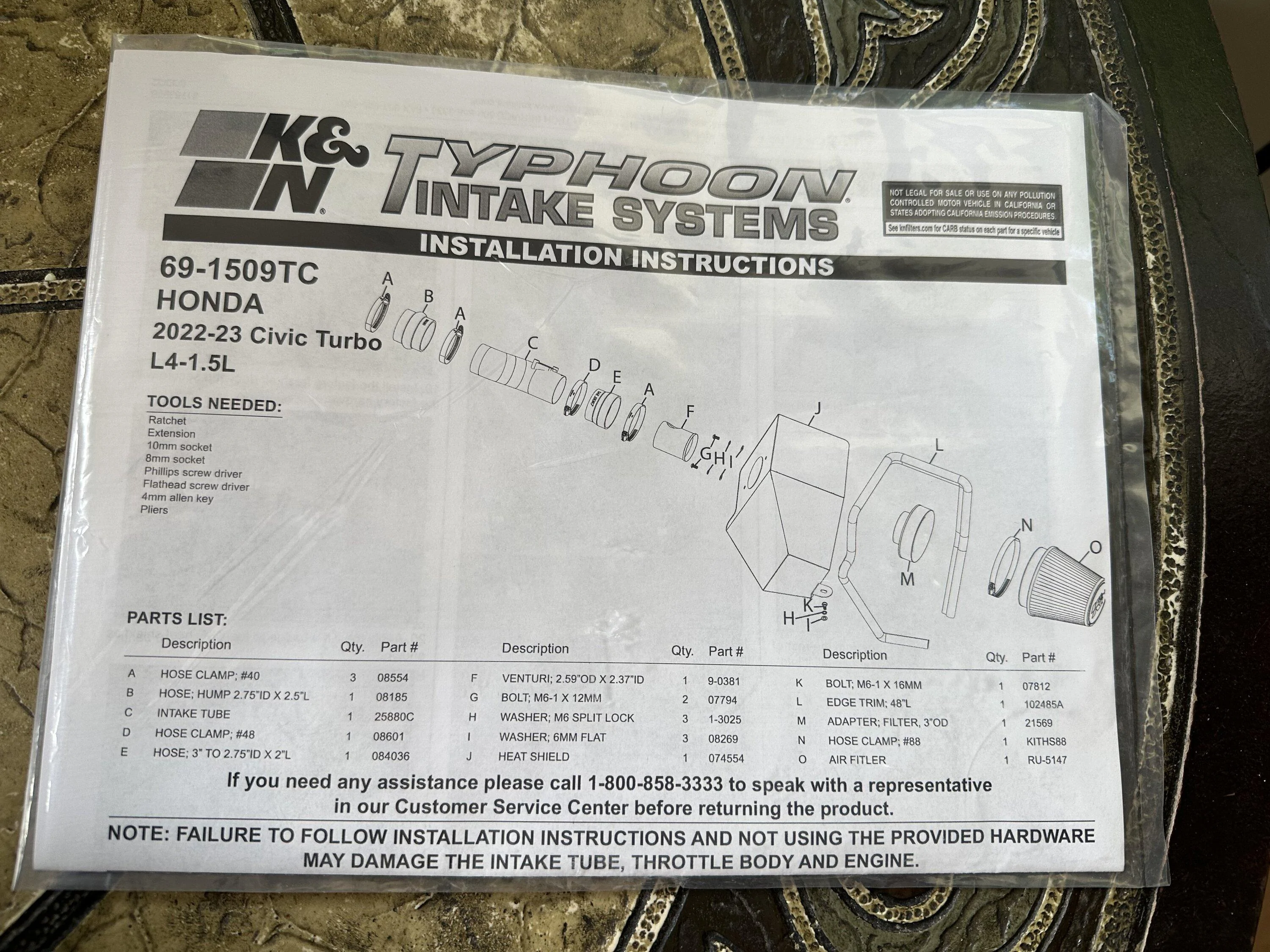11th Gen Honda Civic FS: K&N Typhoon Intake 1.5T IMG_9784