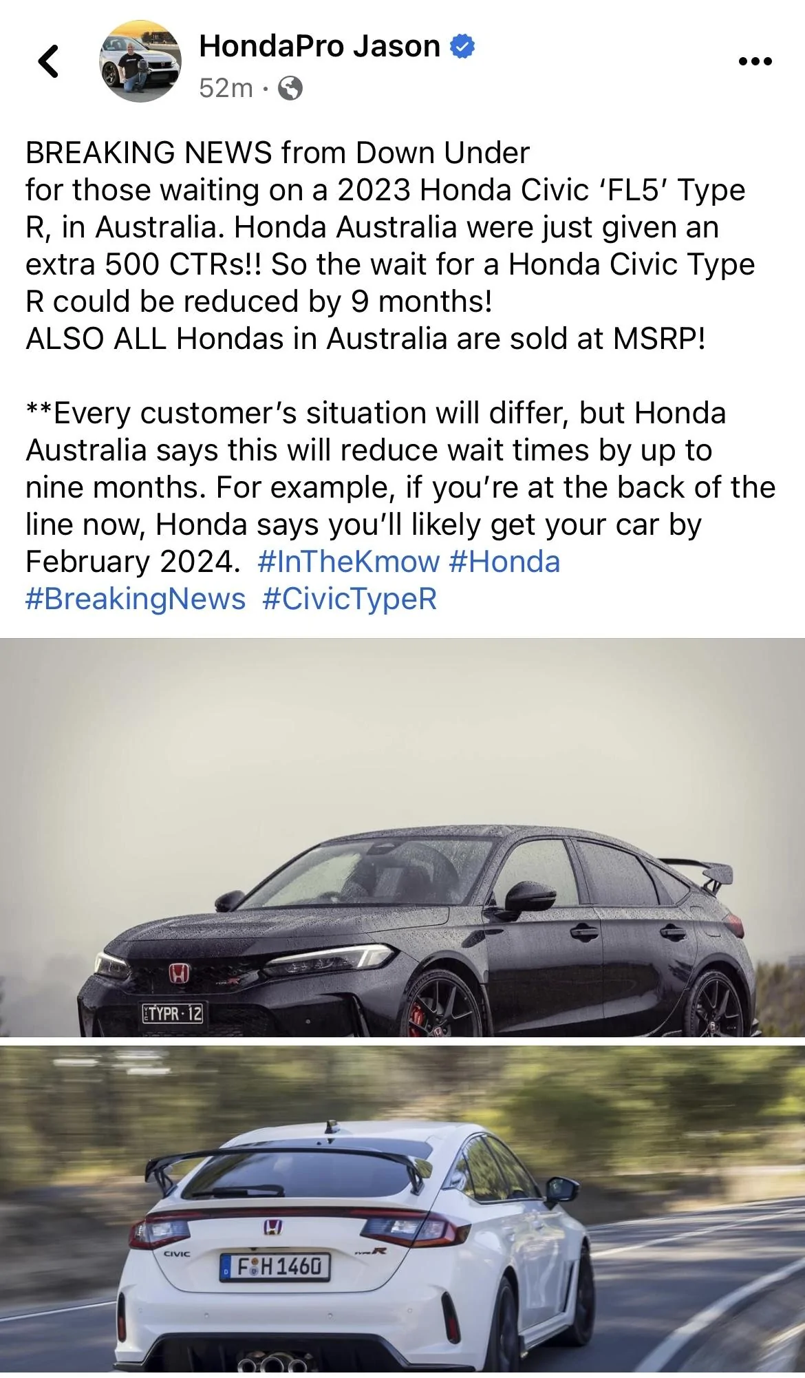 11th Gen Honda Civic Canadian dealer asked what colour Type R I want IMG_2903
