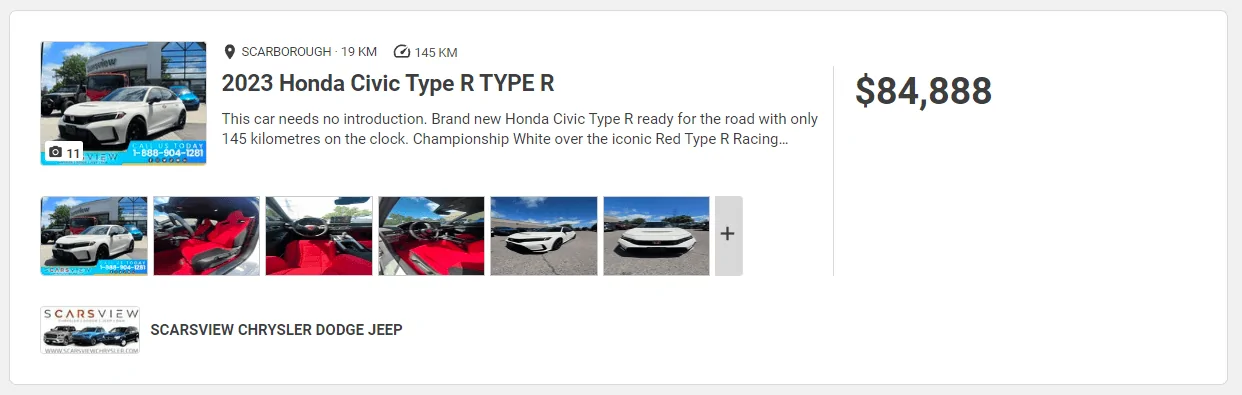 11th Gen Honda Civic Canadian dealer asked what colour Type R I want Capture2