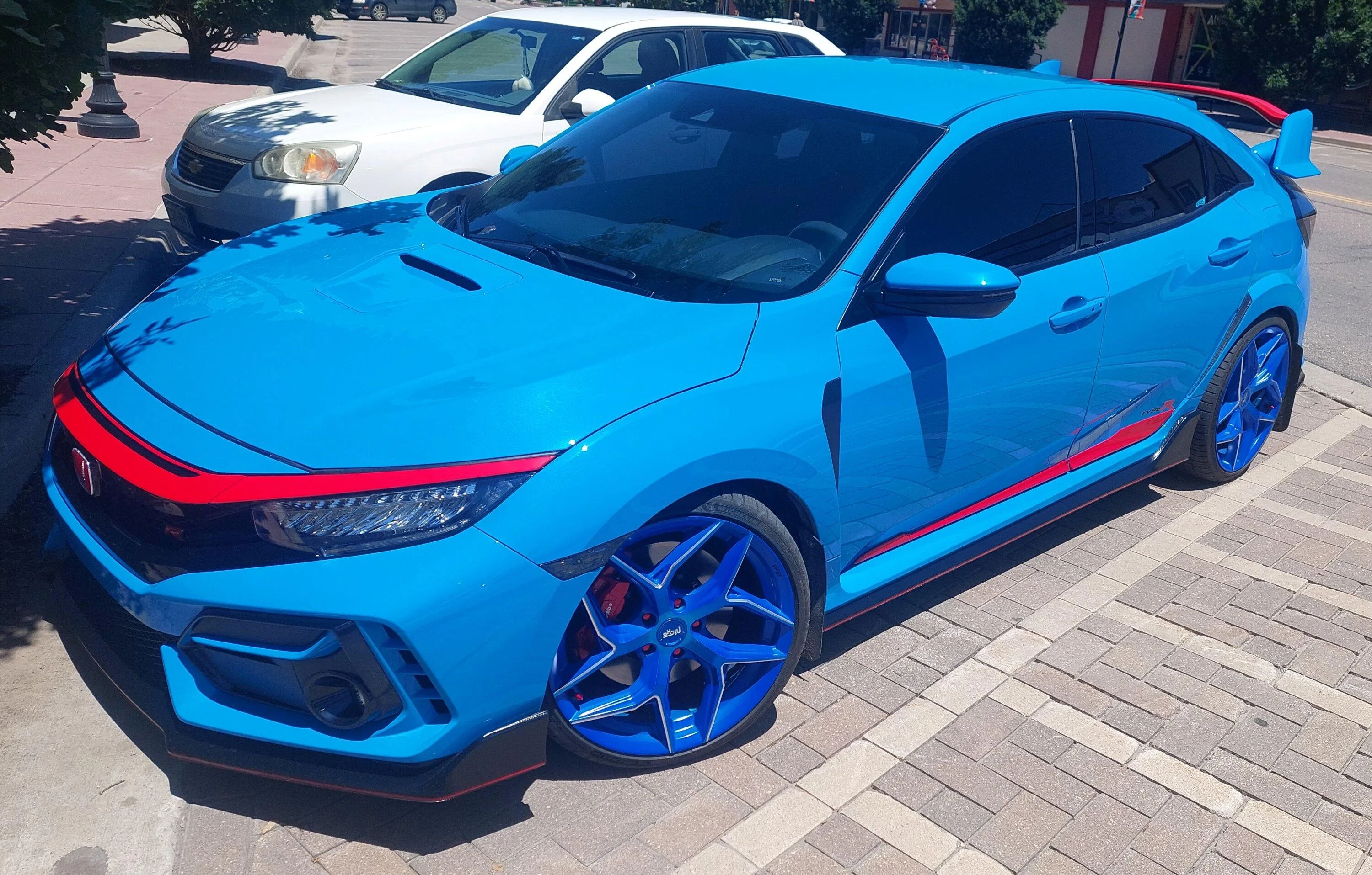 11th Gen Honda Civic Just Picked Up - Quick Impressions 2021 Type R - Front - Side Driver BLUE - RED 7-2-2023