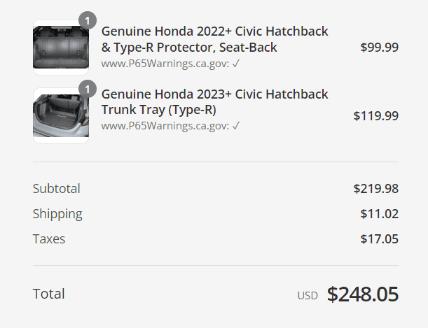11th Gen Honda Civic (SoCal) Honda Genuine 11th Gen Type R Trunk Tray and Seat back protectors [SOLD] PRL.PNG