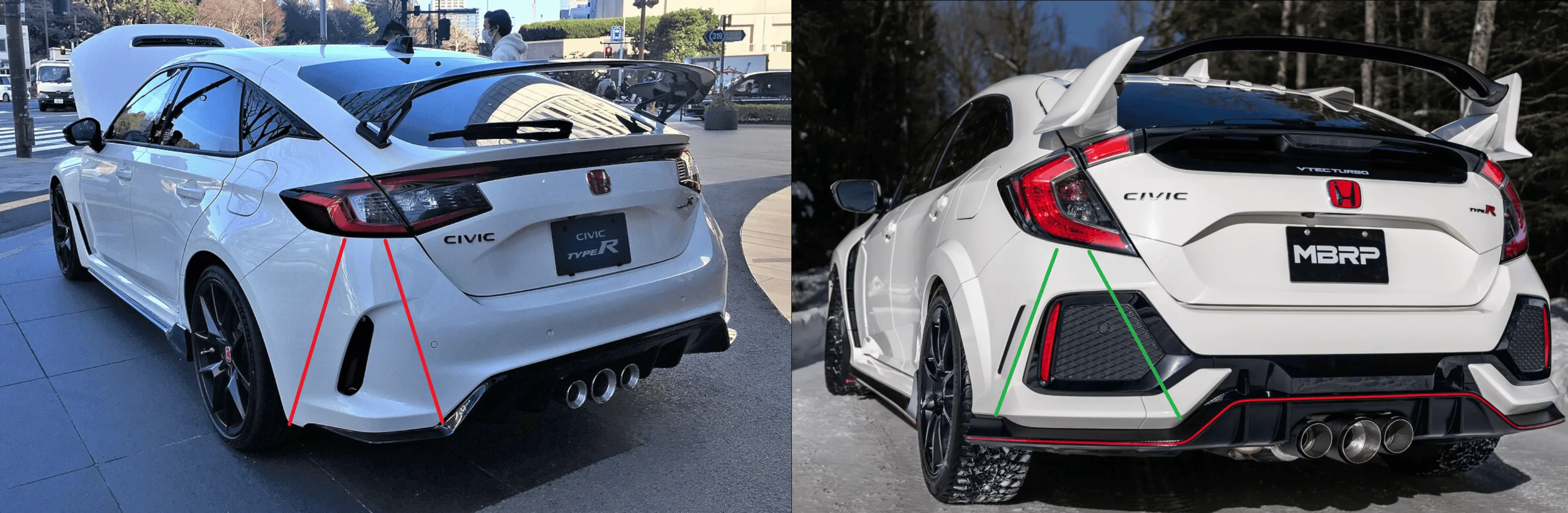 11th Gen Honda Civic Fl5 rear and front bumper quite tall. When did this new trend begin? 1699832481110