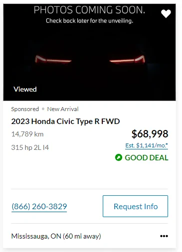 11th Gen Honda Civic Canadian dealer asked what colour Type R I want 1703173644620