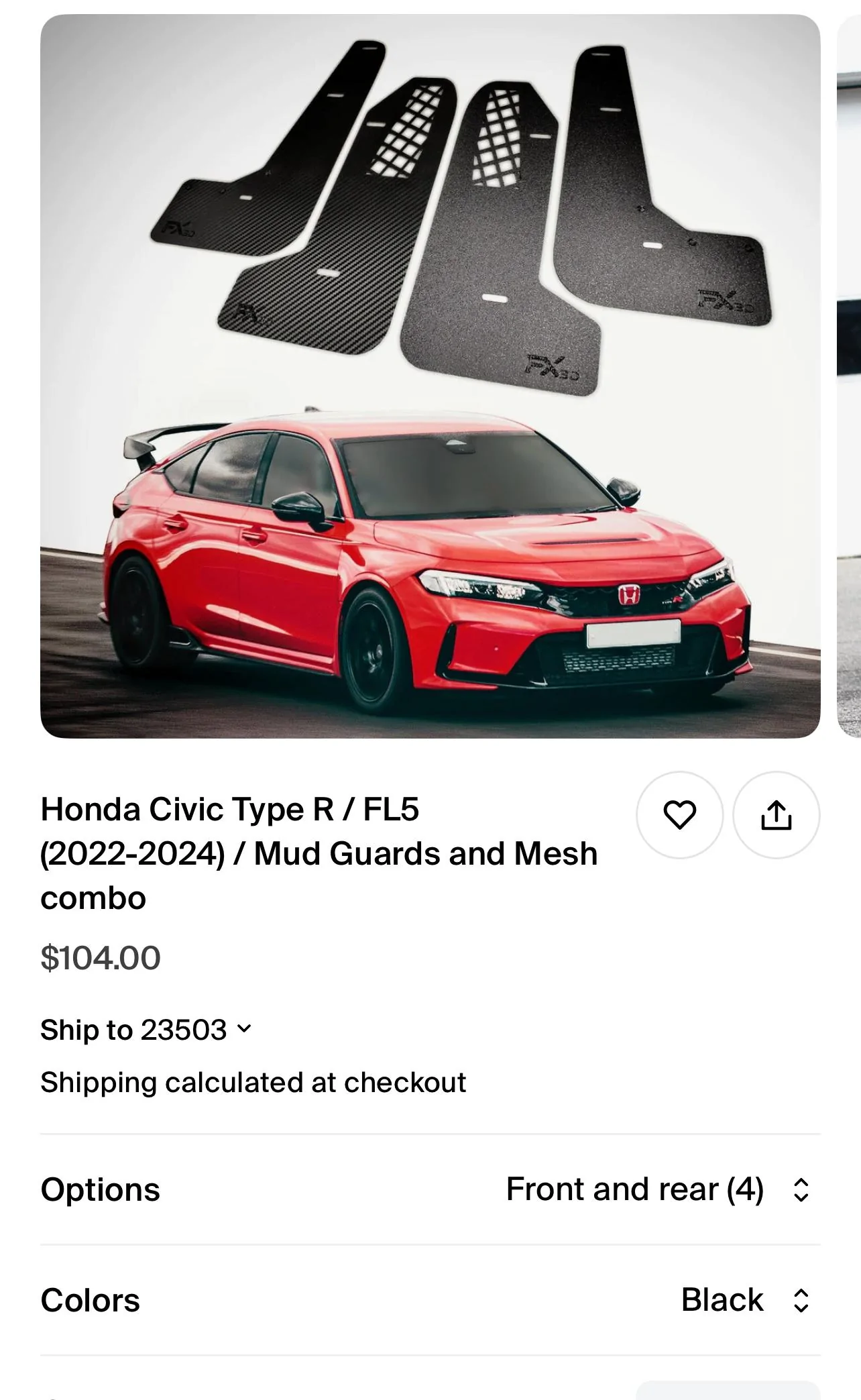 FX3D rock guards | CivicXI - 11th Gen Civic Type R (FL5), Hybrid