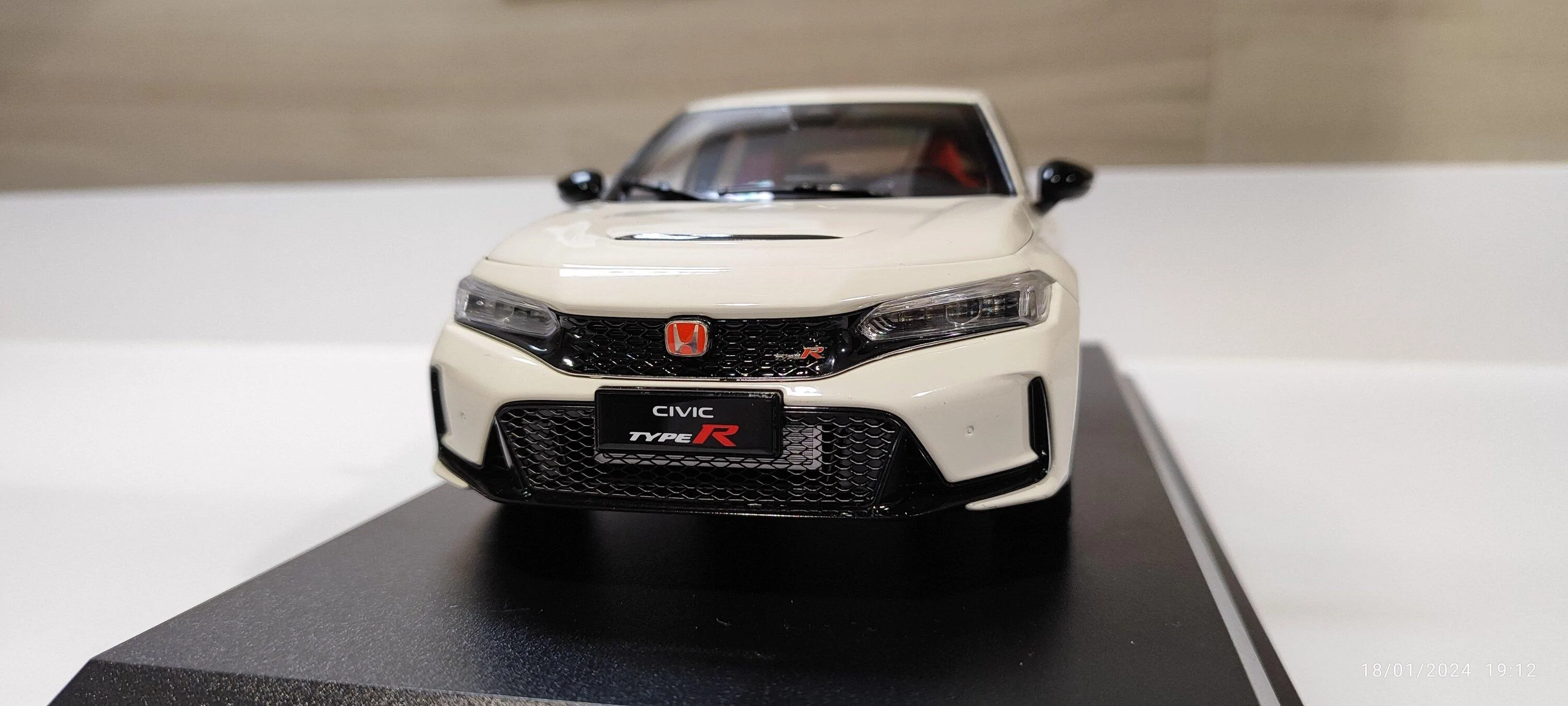 Maquette MH 1:18 Honda Civic Type R FL5 – Miniature En Alliage, Cadeau D'anniversaire Jaune