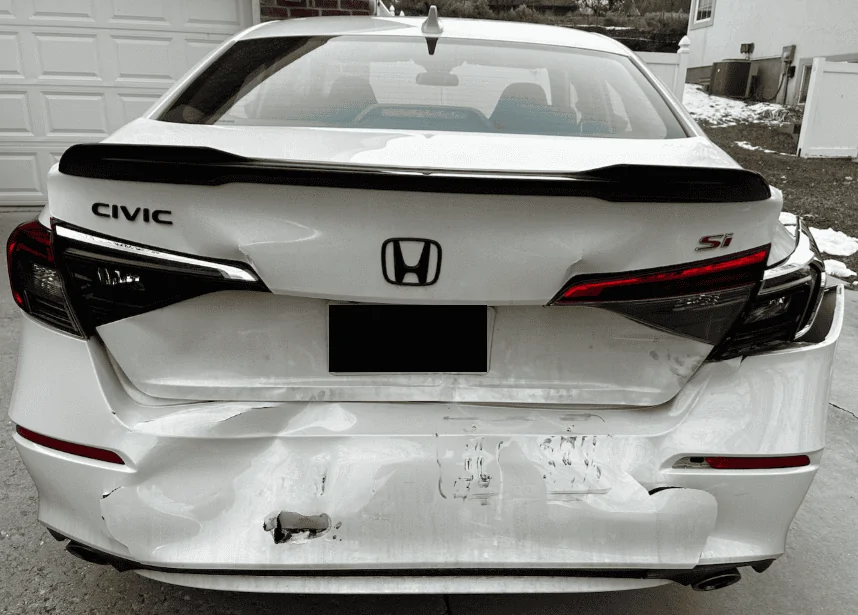 11th Gen Honda Civic Rear ended at red light by distracted driver. Is it totaled? 1708126918326