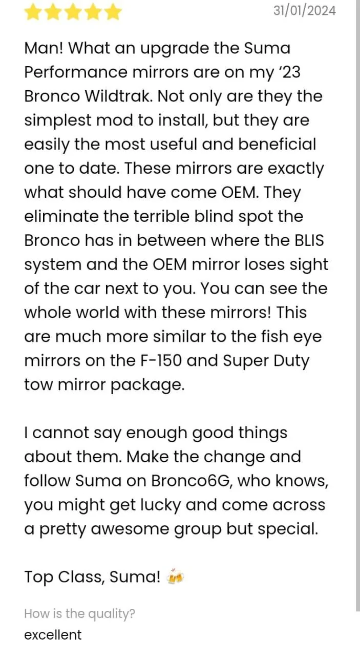 11th Gen Honda Civic Blind Spots?⚡Reduce Blind Spots & Glare⚡SUMA Mirror Customer's Reviews 5f67a521-e3e4-4840-9fab-f6684695a484