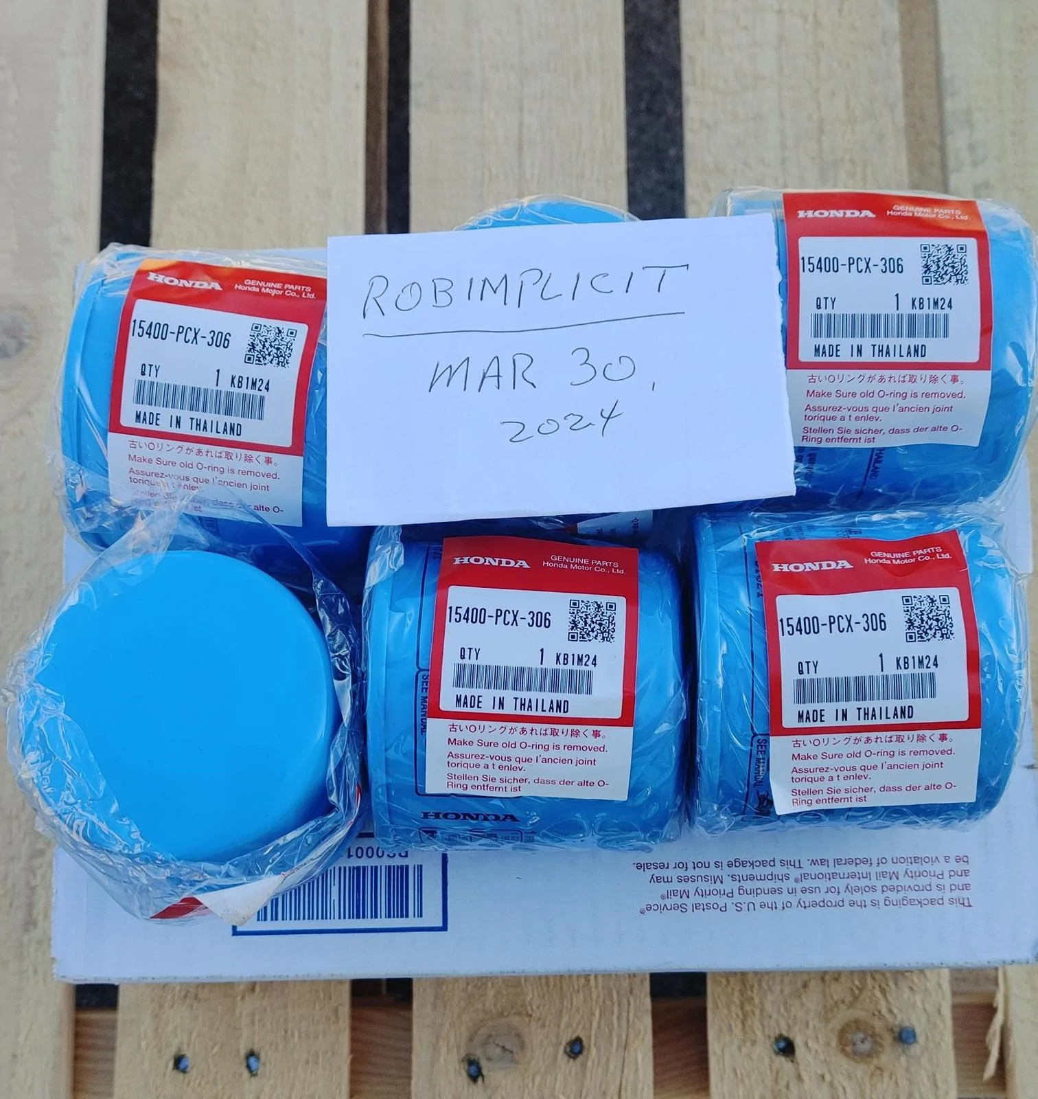 11th Gen Honda Civic FS: 15400-PCX-306 oil filters (6), $75 shipped Honda, 6 x 15400-PCX-306 filters