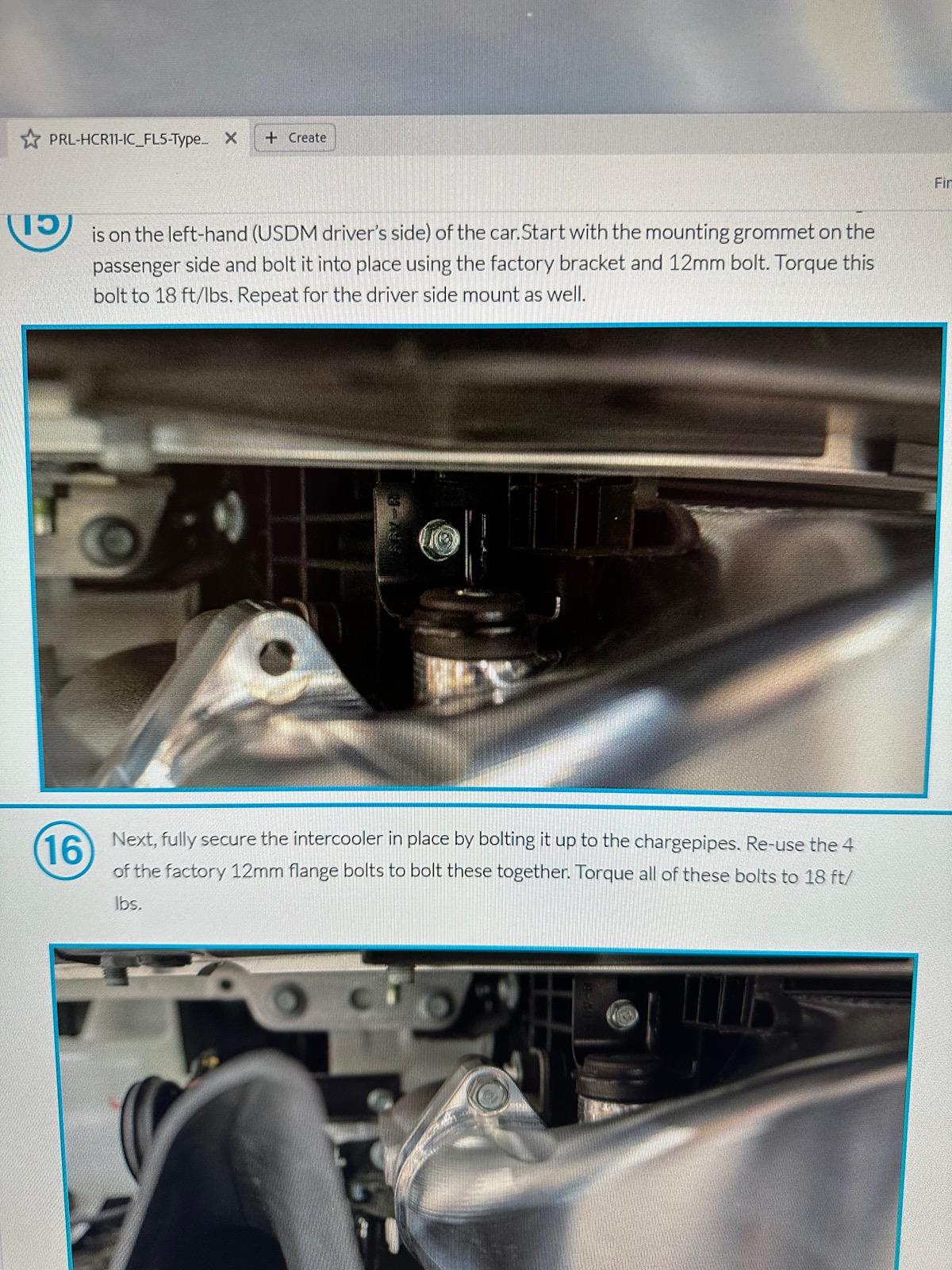 11th Gen Honda Civic PRL Intercooler 10mm Bolt Snapped IMG_4819