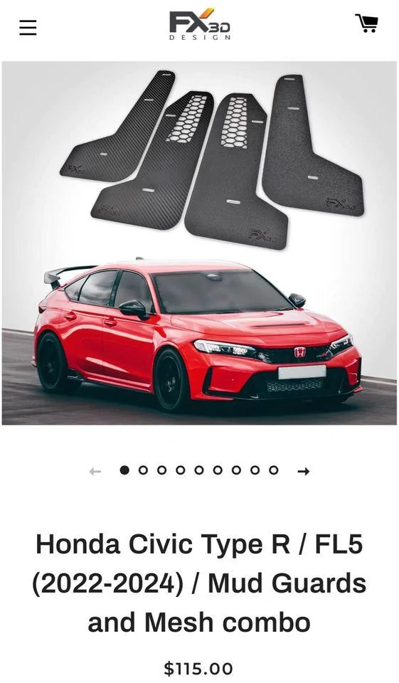 11th Gen Honda Civic FX3D Honda Civic Type R / FL5 (2023-2024) / Mud Guards and Mesh combo 419737712_237633269442629_5603578925361970249_n