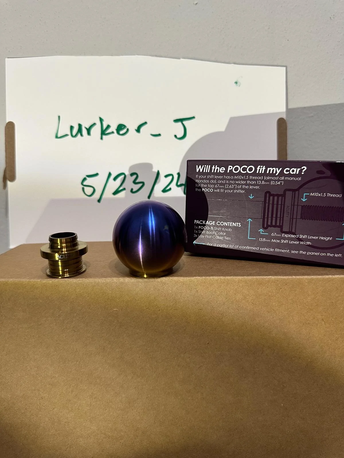 11th Gen Honda Civic $100 BNIB- Acuity Titanium POCO Shift Knob & Collar IMG_7571
