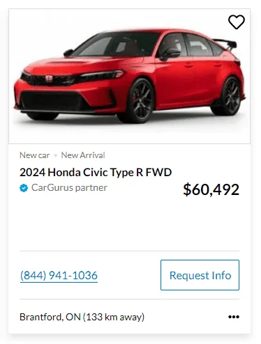 11th Gen Honda Civic Canadian dealer asked what colour Type R I want Capture1