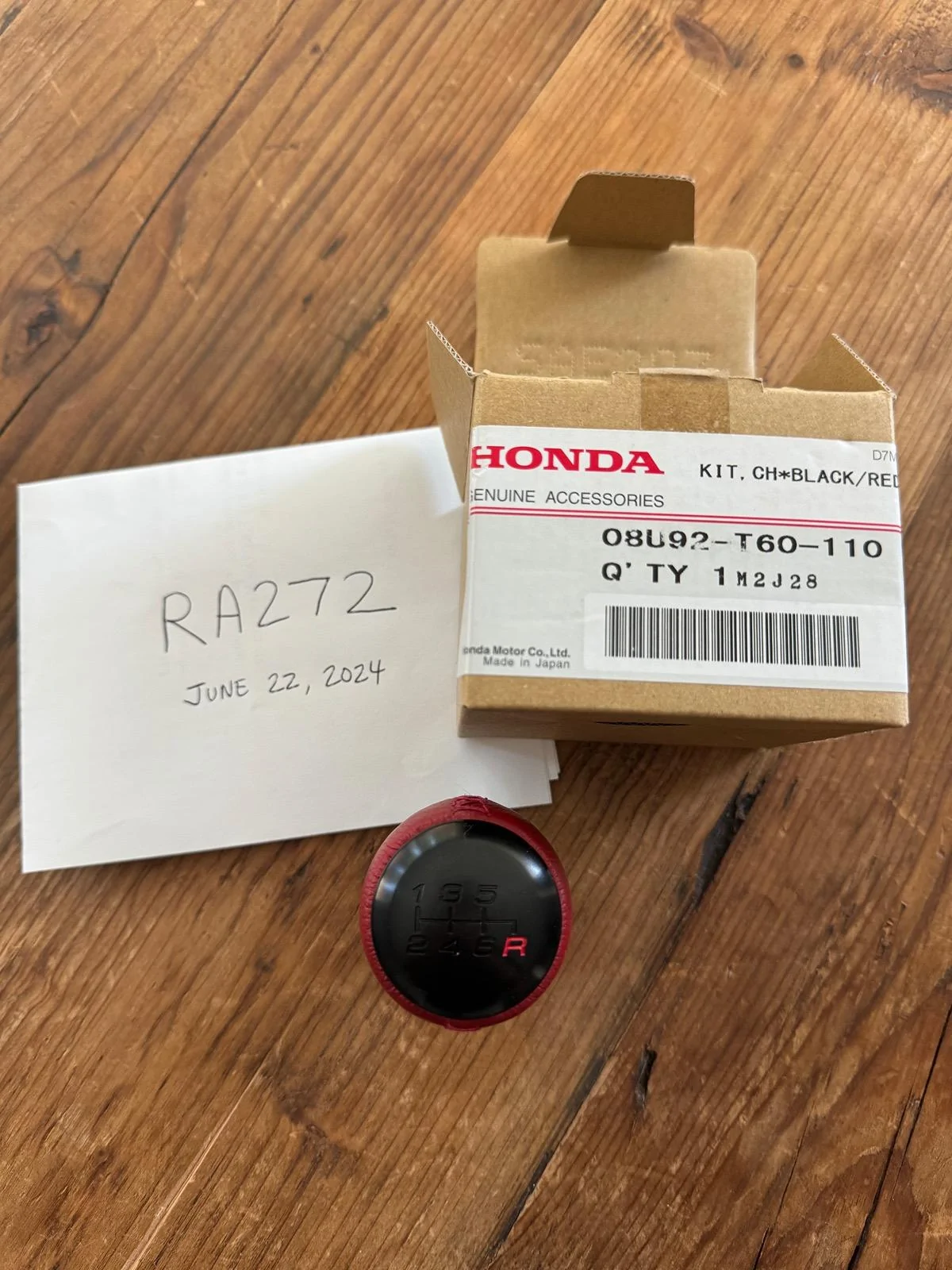 11th Gen Honda Civic Genuine Honda FL5 Leather Shift Knob IMG_2535