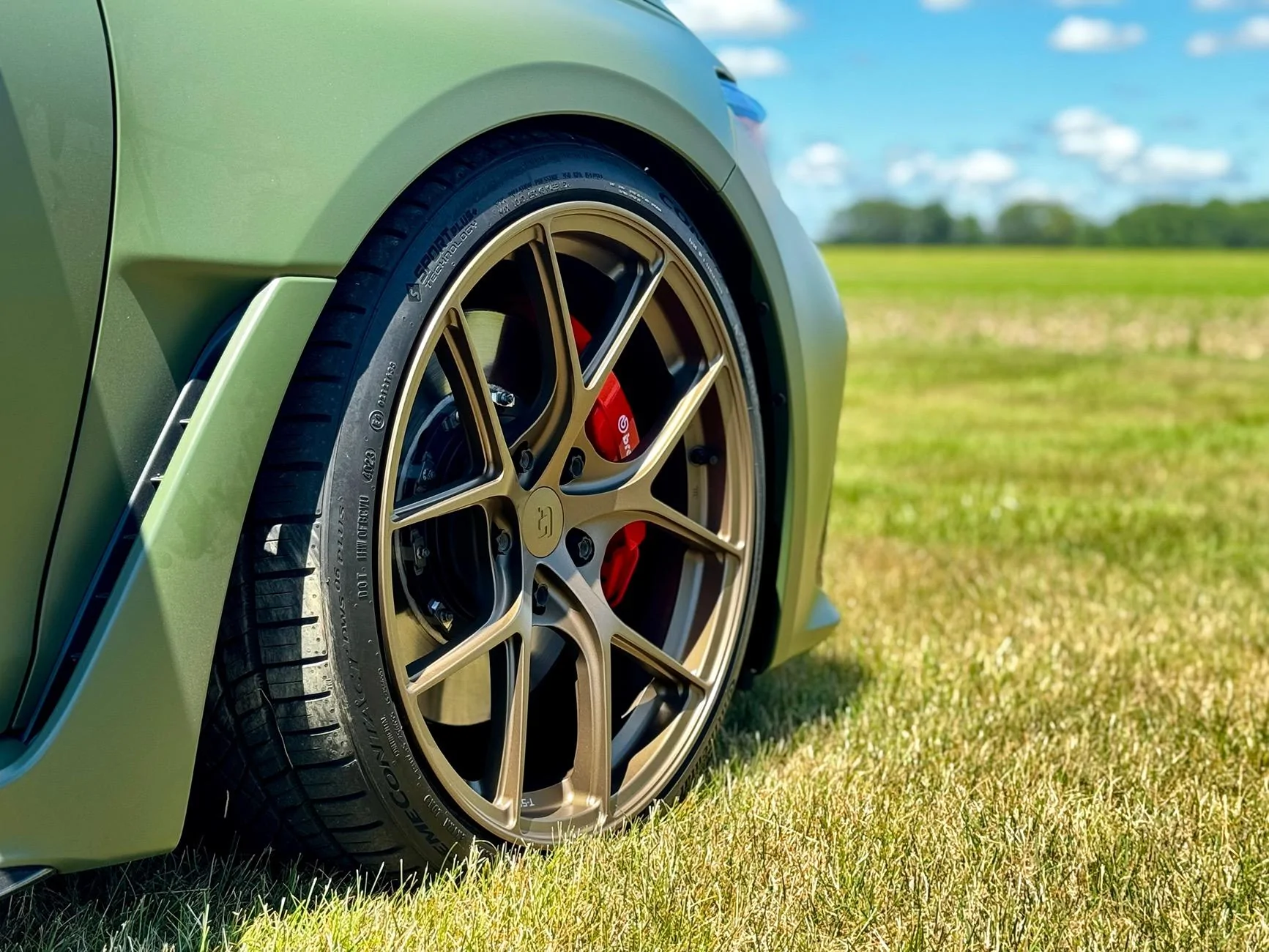 11th Gen Honda Civic FL5 wrapped in Military Matte Green with Titan Ts5 Bronze Wheels IMG_1224