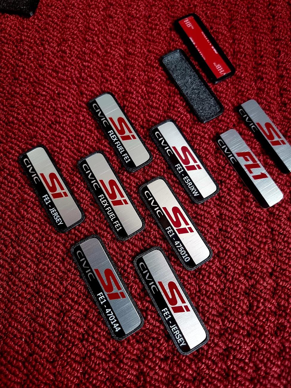 11th Gen Honda Civic FL5 style dashboard serial number plates Si & FL1 4