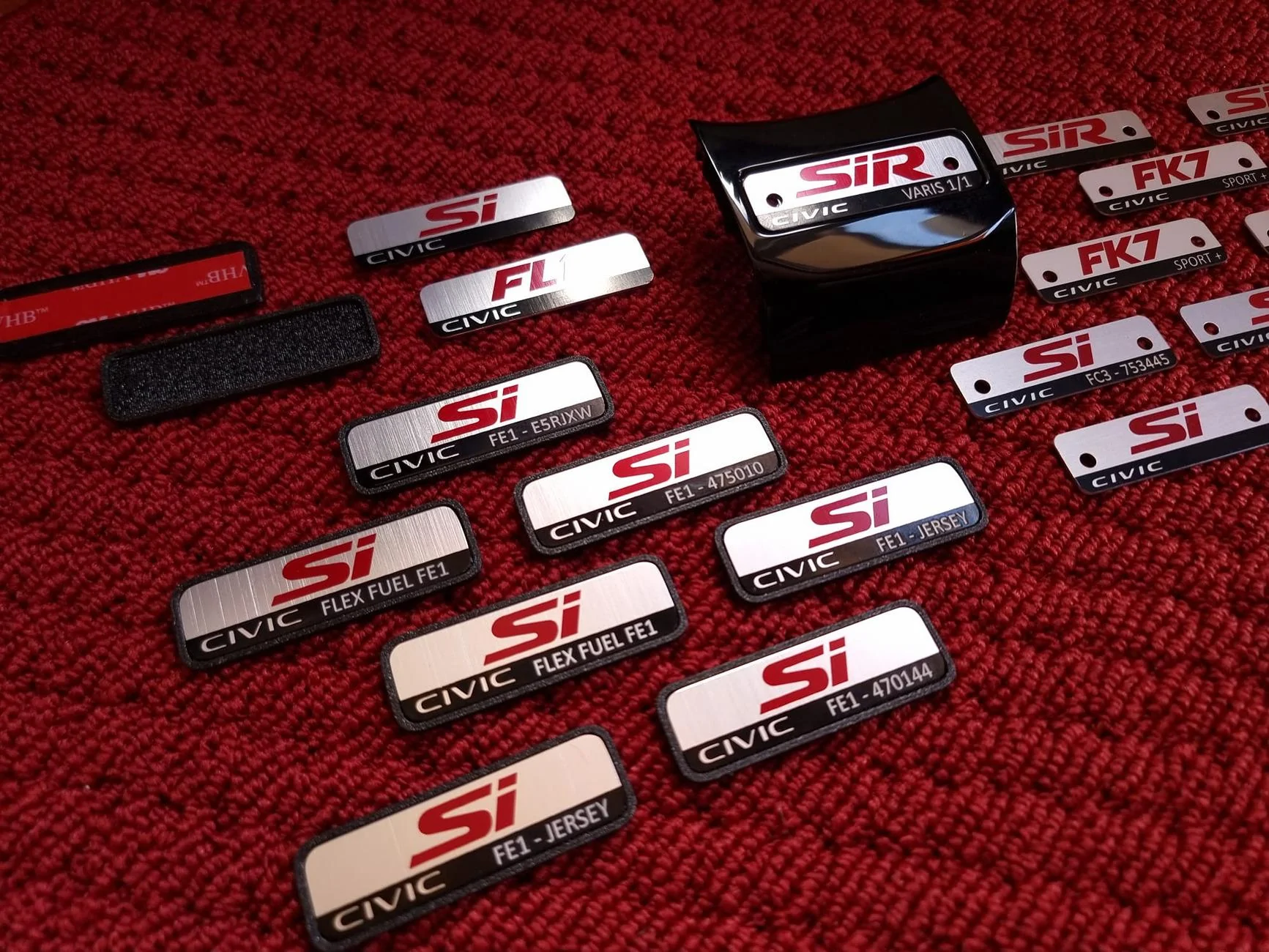 11th Gen Honda Civic FL5 style dashboard serial number plates Si & FL1 3