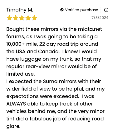 11th Gen Honda Civic Blind Spots?⚡Reduce Blind Spots & Glare⚡SUMA Mirror Customer's Reviews Screenshot 2024-07-15 at 5.45.57 PM