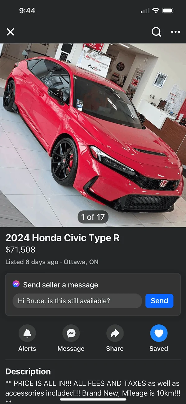 11th Gen Honda Civic Canadian dealer asked what colour Type R I want IMG_4980