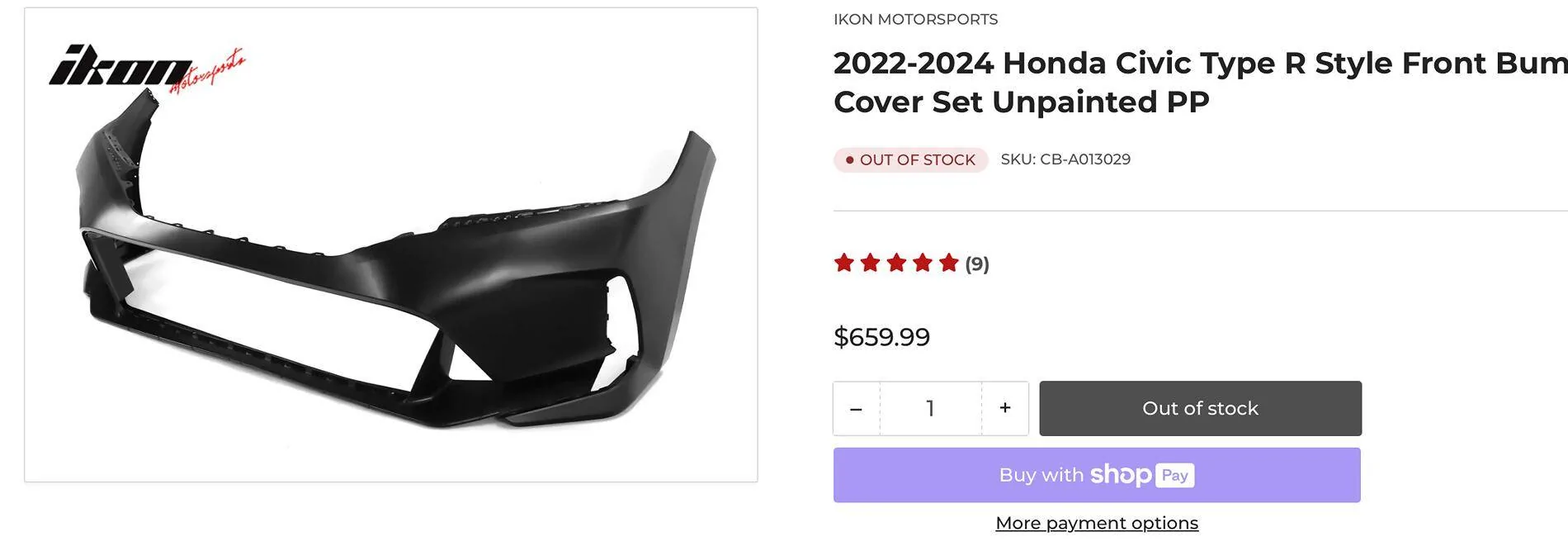 11th Gen Honda Civic Hit a deer, want to upgrade bumper to Type R Capture d’écran, le 2024-11-27 à 07.15.44