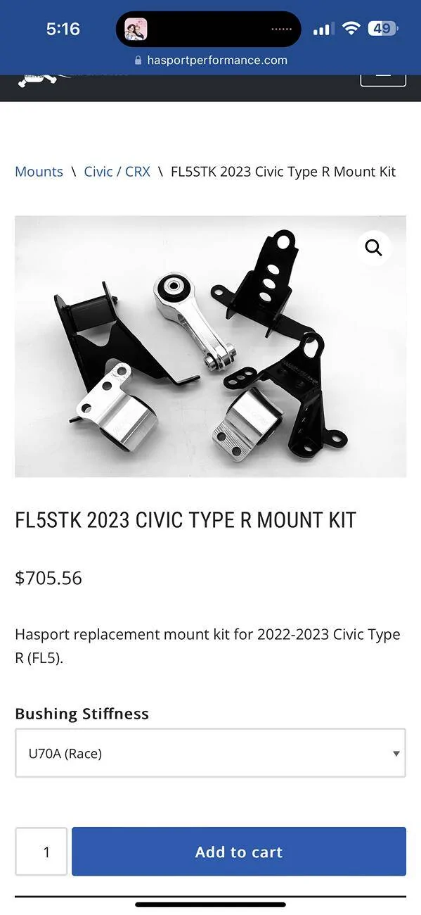 11th Gen Honda Civic FS: New Hasport 70A Engine mount set IMG_0115