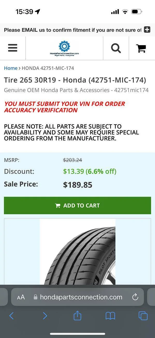 11th Gen Honda Civic Pilot Sport 4S OE vs "Retail" Pricing img_3202-jpg