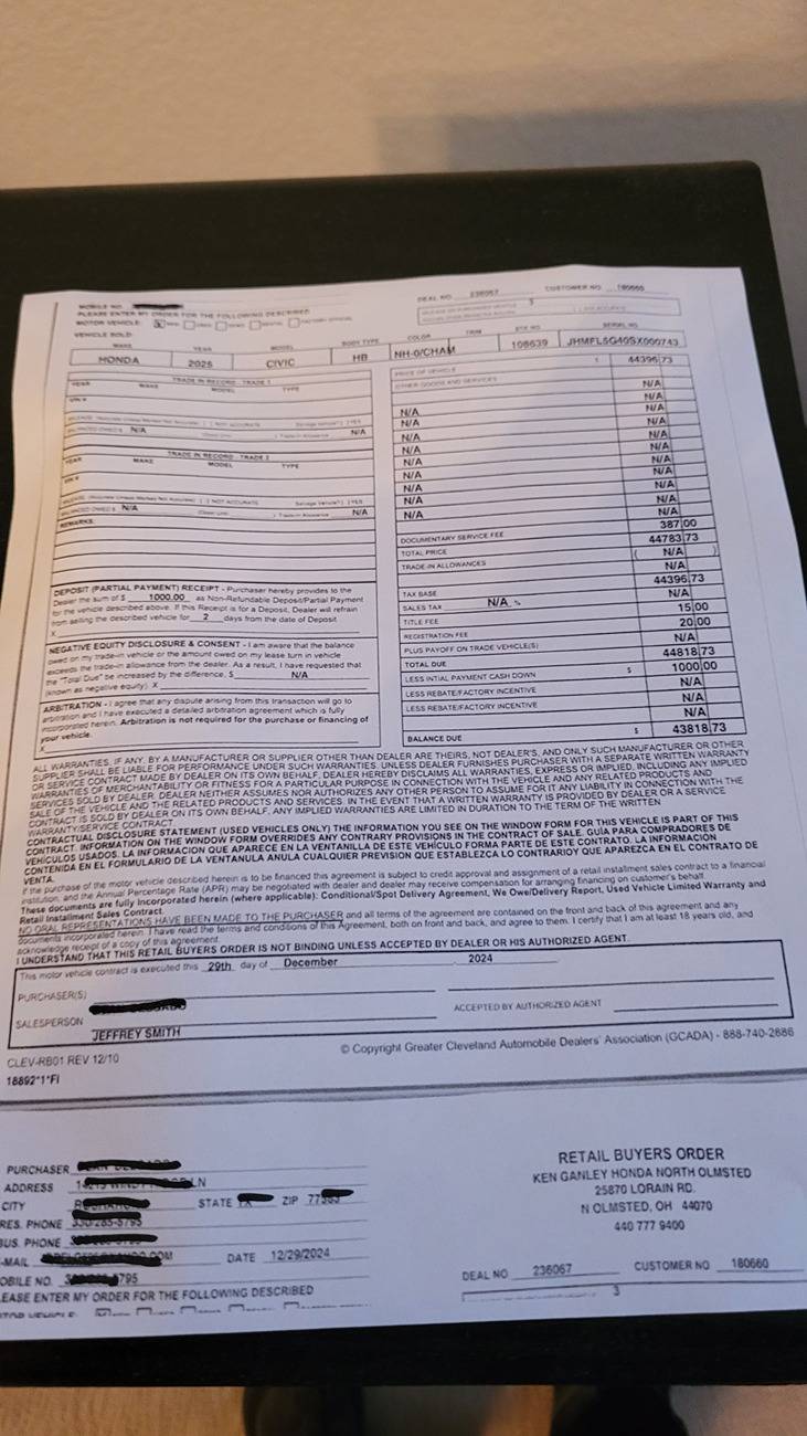 11th Gen Honda Civic What did you pay for your FL5? 20250108_172143